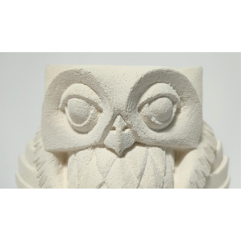 Vintage carved stone owl, France 2010