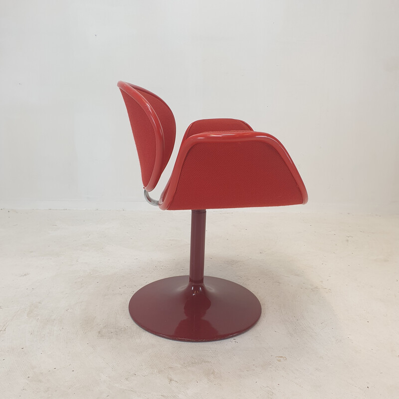 Fauteuil vintage Tulipe en laine rouge par Pierre Paulin pour Artifort, 1960