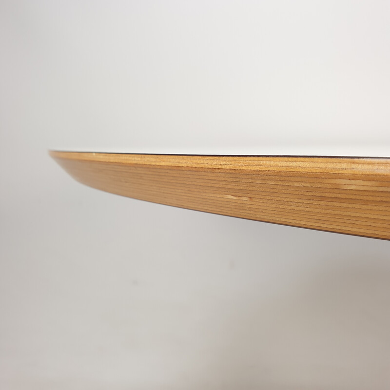 Runder Esstisch aus weiß furniertem Holz von Pierre Paulin für Artifort, 1960