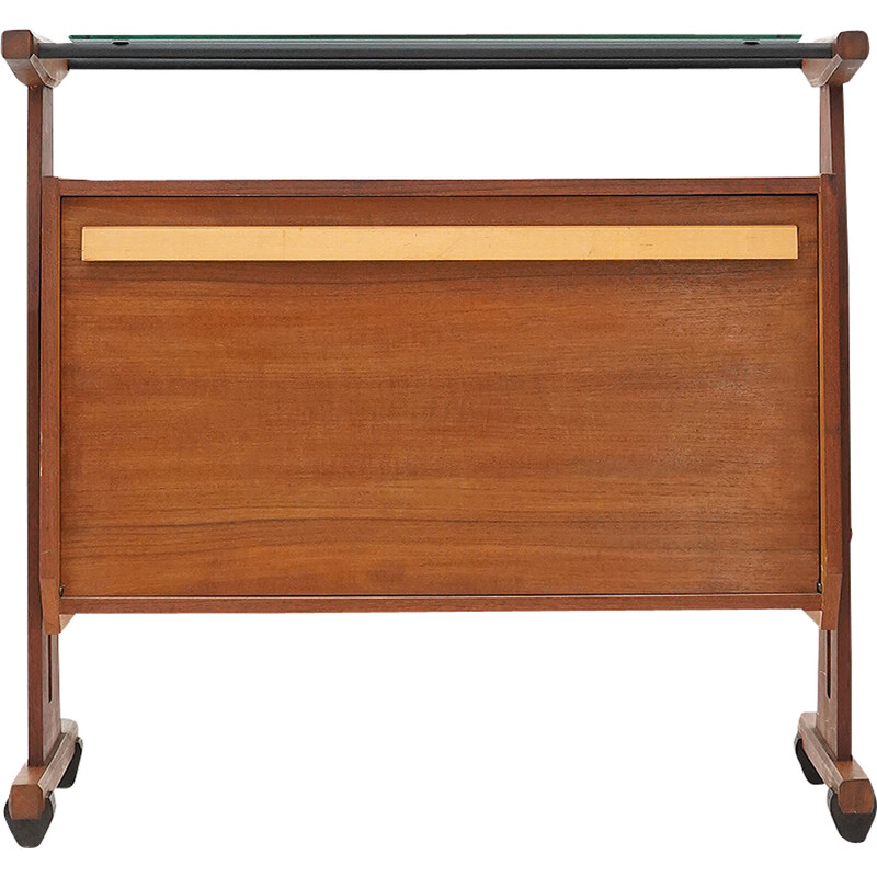 Vintage teak and glass bar cabinet, Italy 1960
