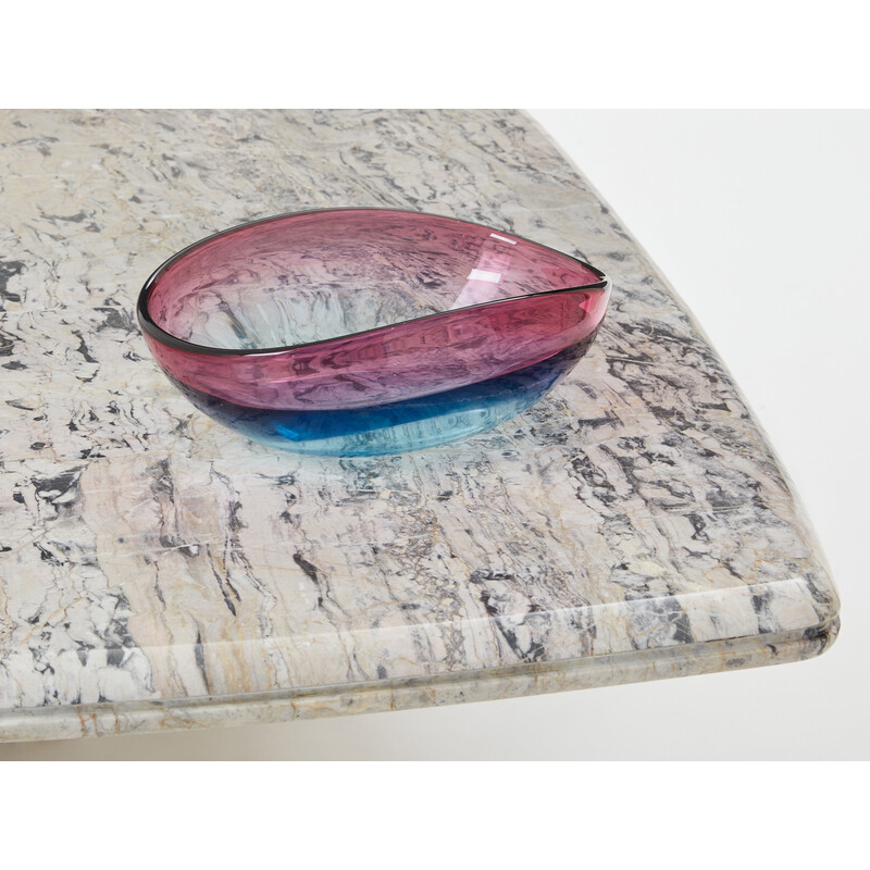 Vintage coffee table in Sicilian greige marble, France 1970