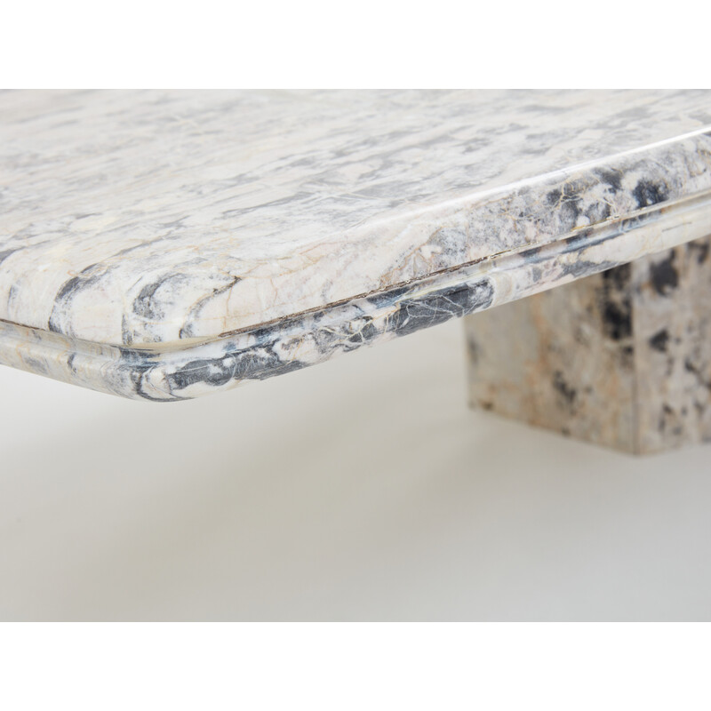 Vintage coffee table in Sicilian greige marble, France 1970