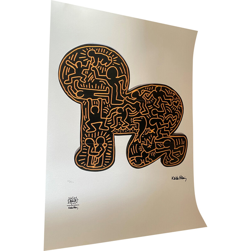 Sérigraphie vintage de Keith Haring pour The Keith Haring Foundation Inc., 1990