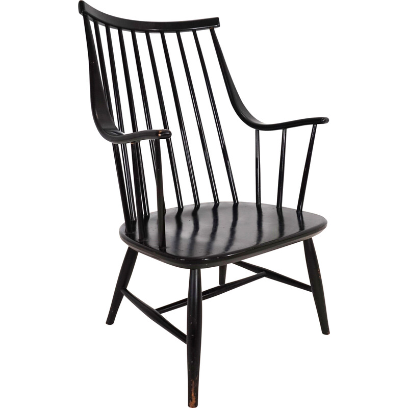 Vintage houten stoel van Lena Larsson voor Nesto, Zweden 1960
