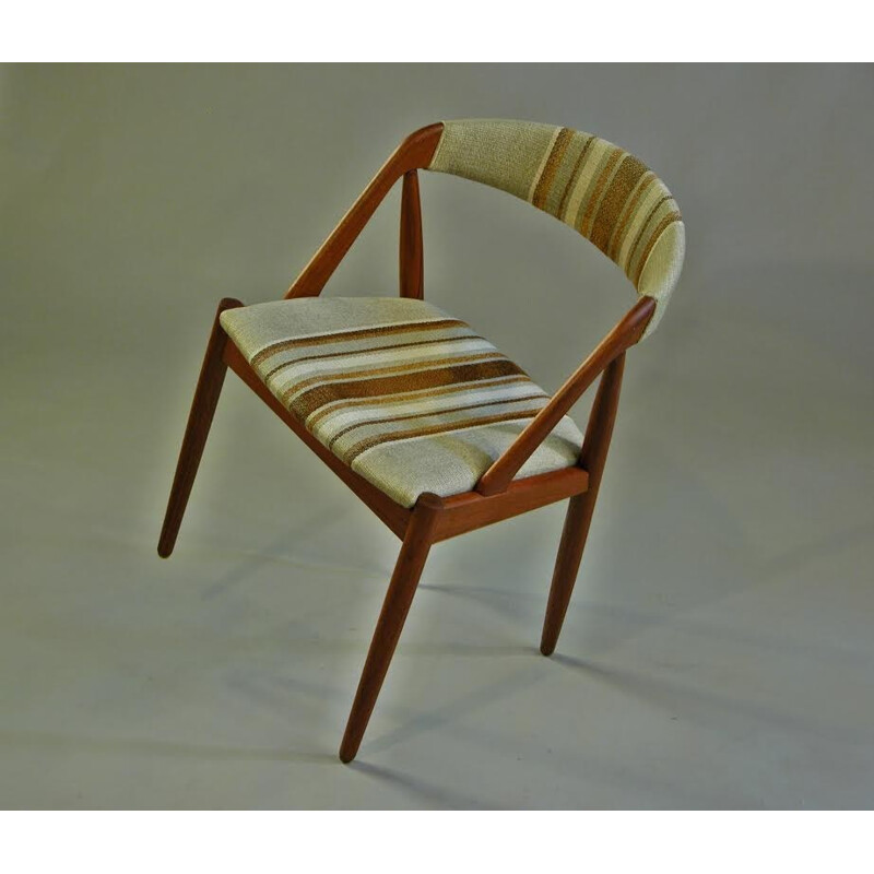 Dining Chair Model 31 in teak and fabric, Kai Kristiansen - 1960s