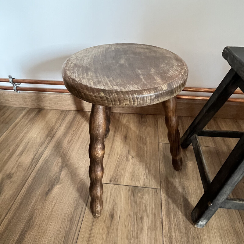 Ensemble de 4 tabourets vintage tripode