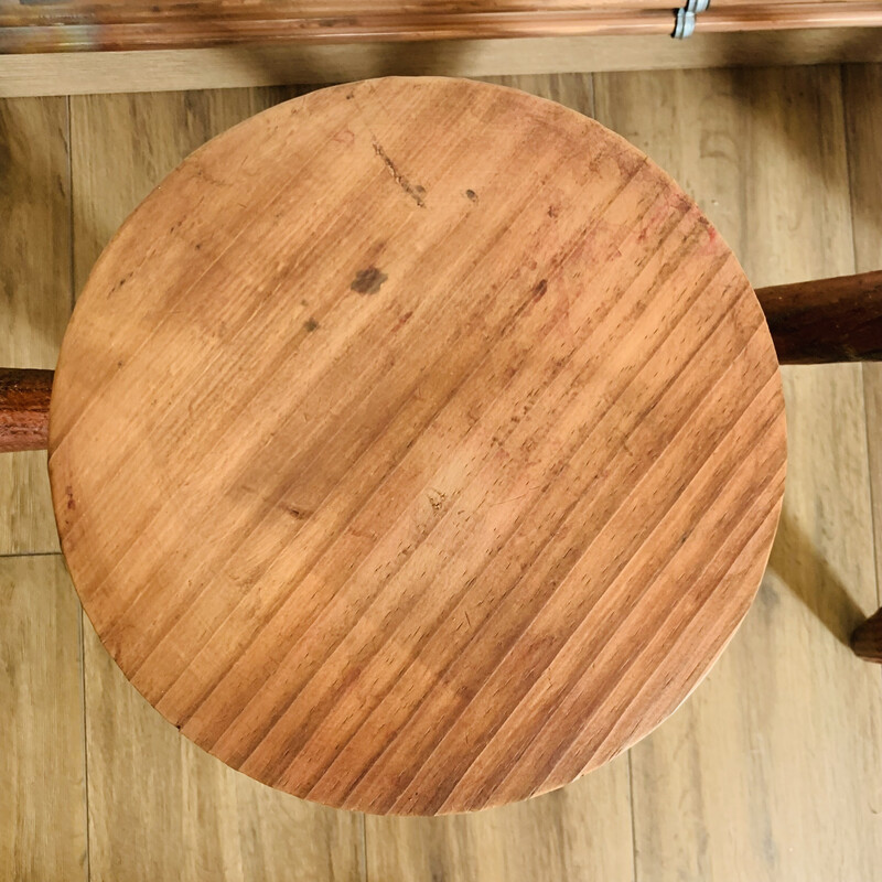 Set of 4 vintage tripod stools