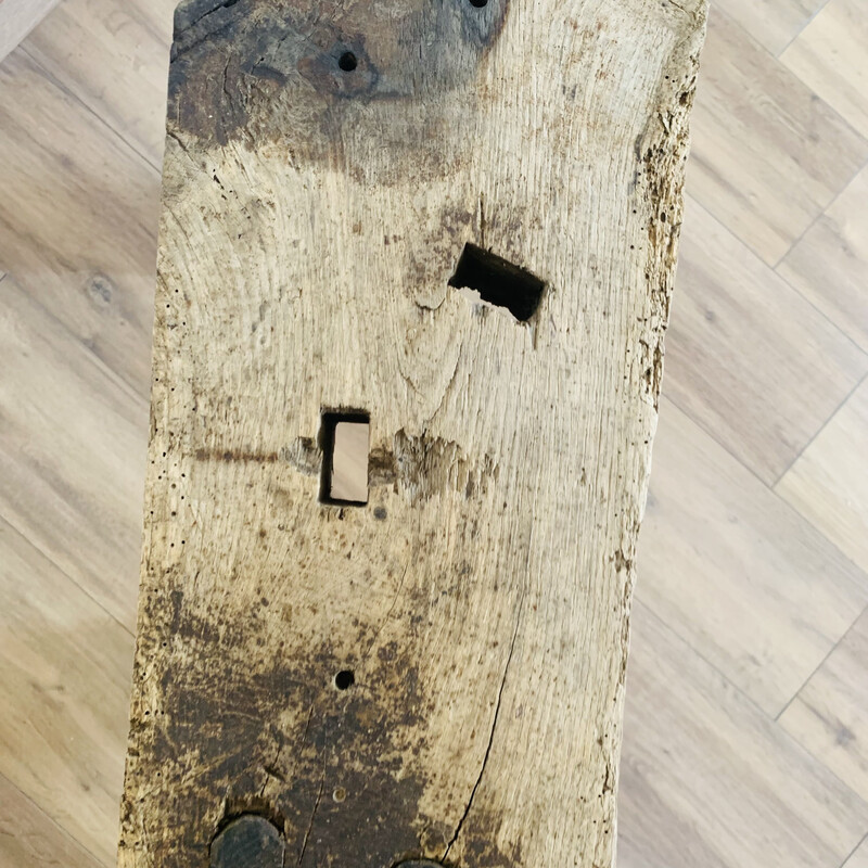 Vintage-Konsole aus unbehandeltem Holz