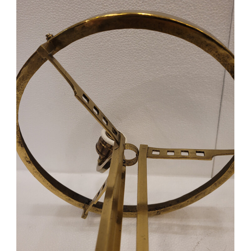 Lampe de table vintage Art Déco en bronze doré et verre, France 1940