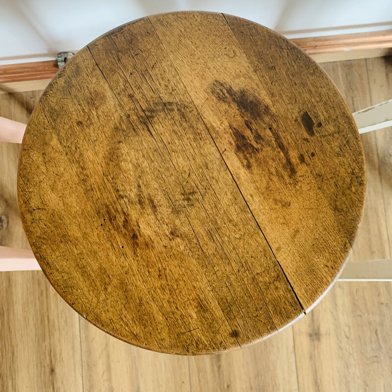 Set of 4 vintage stools in wood and formica