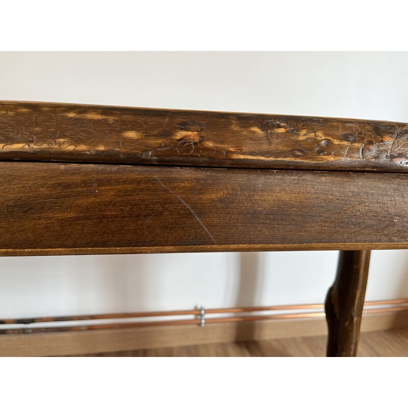 Vintage brutalist solid wood table