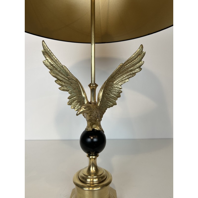 Vintage royal eagle lamp in bronze, France 1970