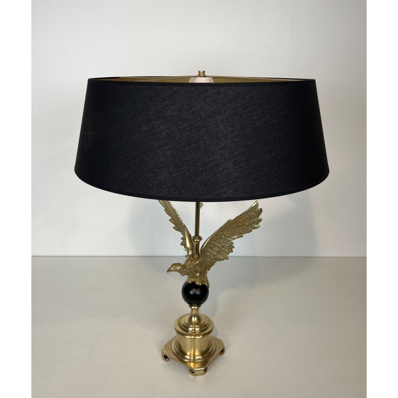 Vintage royal eagle lamp in bronze, France 1970