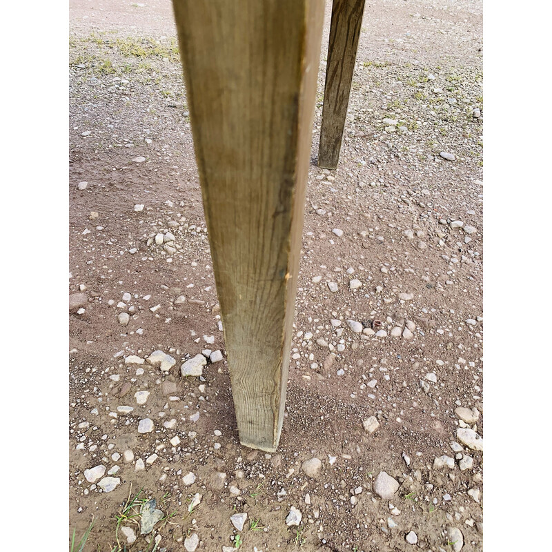 Table de ferme vintage en pin et chêne