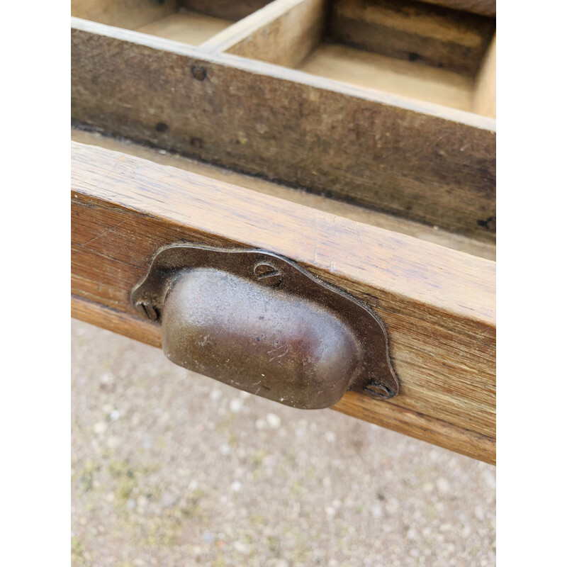 Table de ferme vintage en pin et chêne