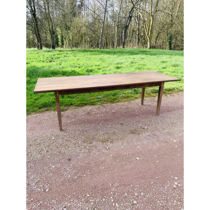 Table de ferme vintage en pin et chêne