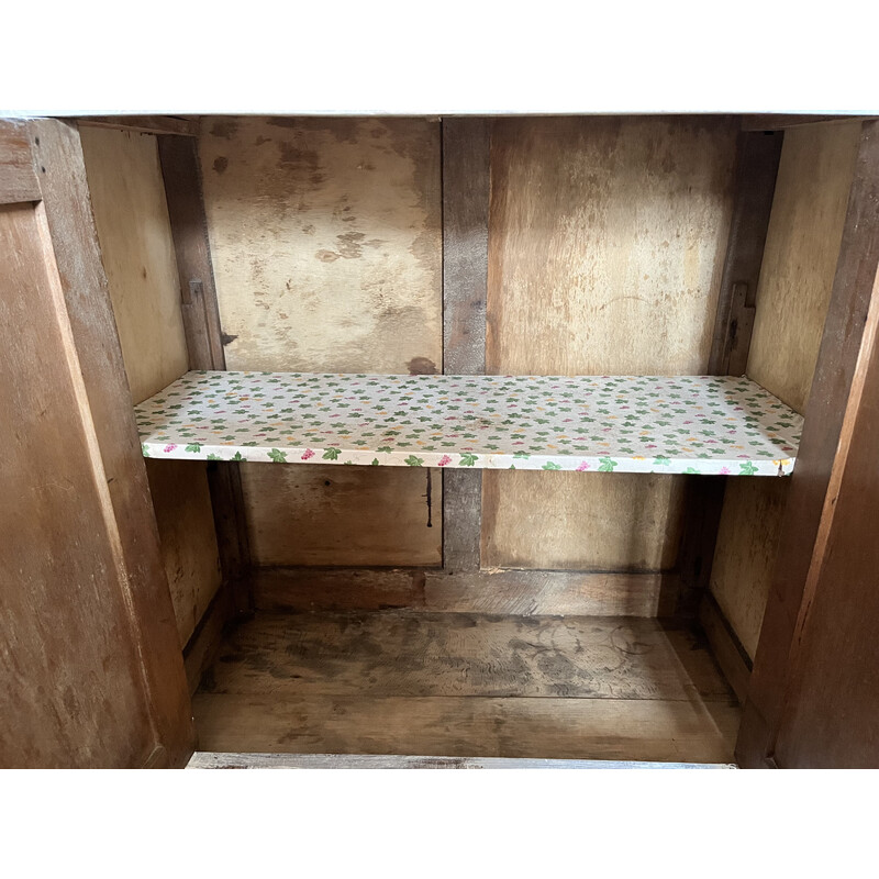 Vintage cerusé effect sideboard with 2 drawers and 1 shelf