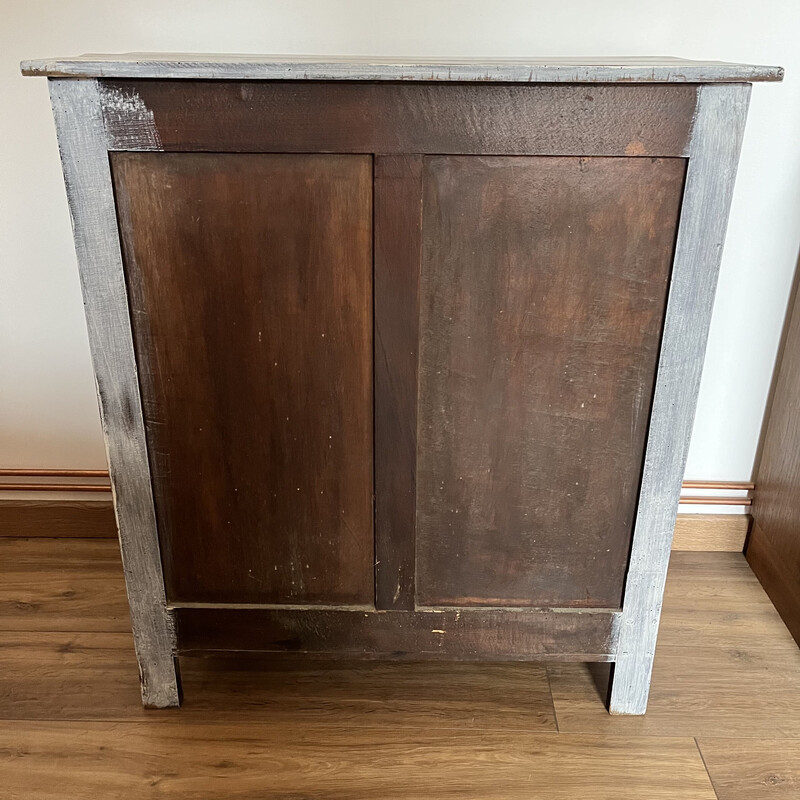 Vintage cerusé effect sideboard with 2 drawers and 1 shelf