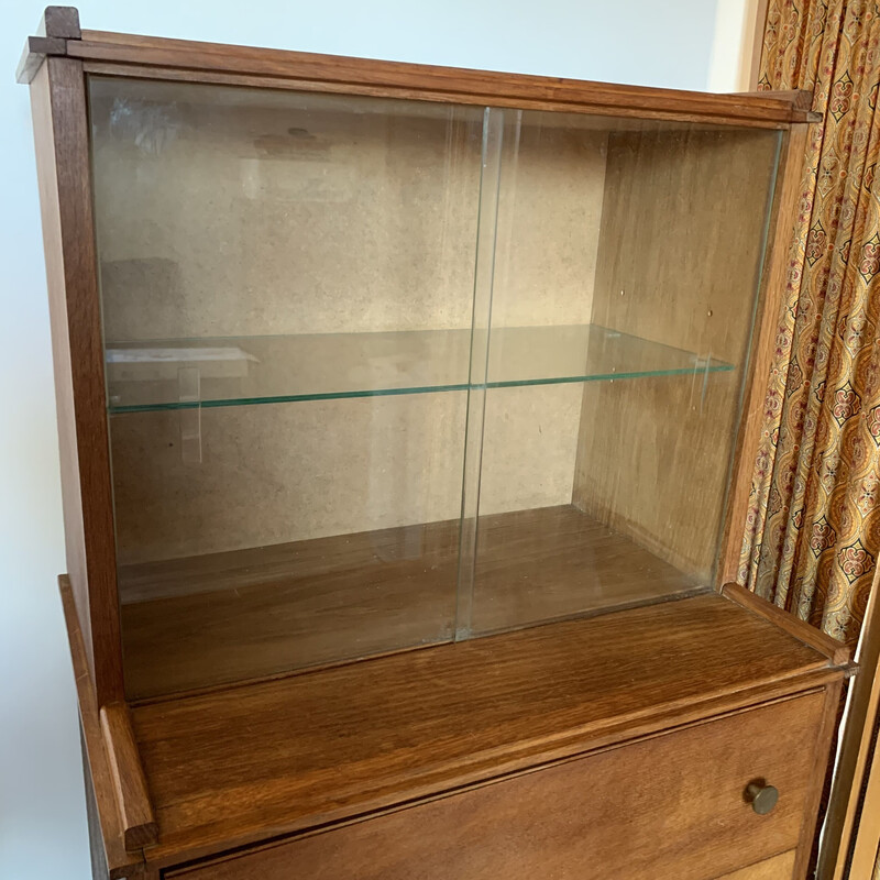 Vintage cabinet with display cabinet with 3 drawers