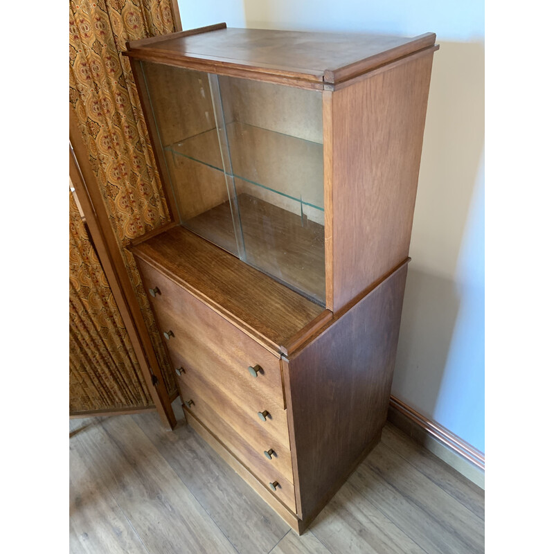 Vintage cabinet with display cabinet with 3 drawers