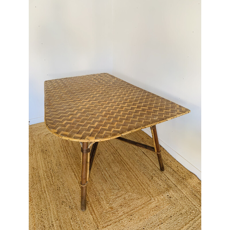 Vintage free-form rattan table