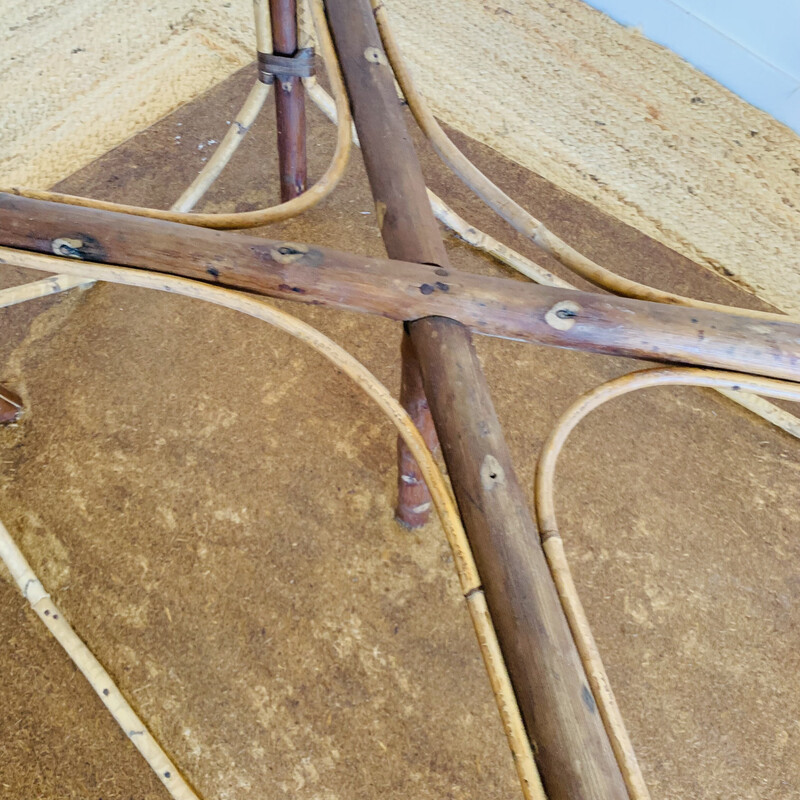 Vintage free-form rattan table
