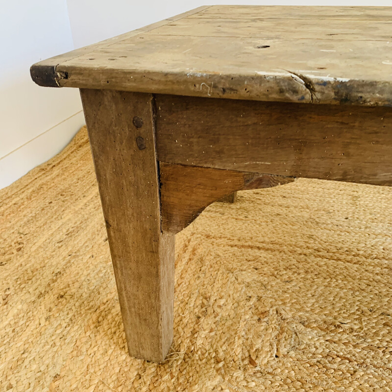 Vintage farm table convertible into coffee table