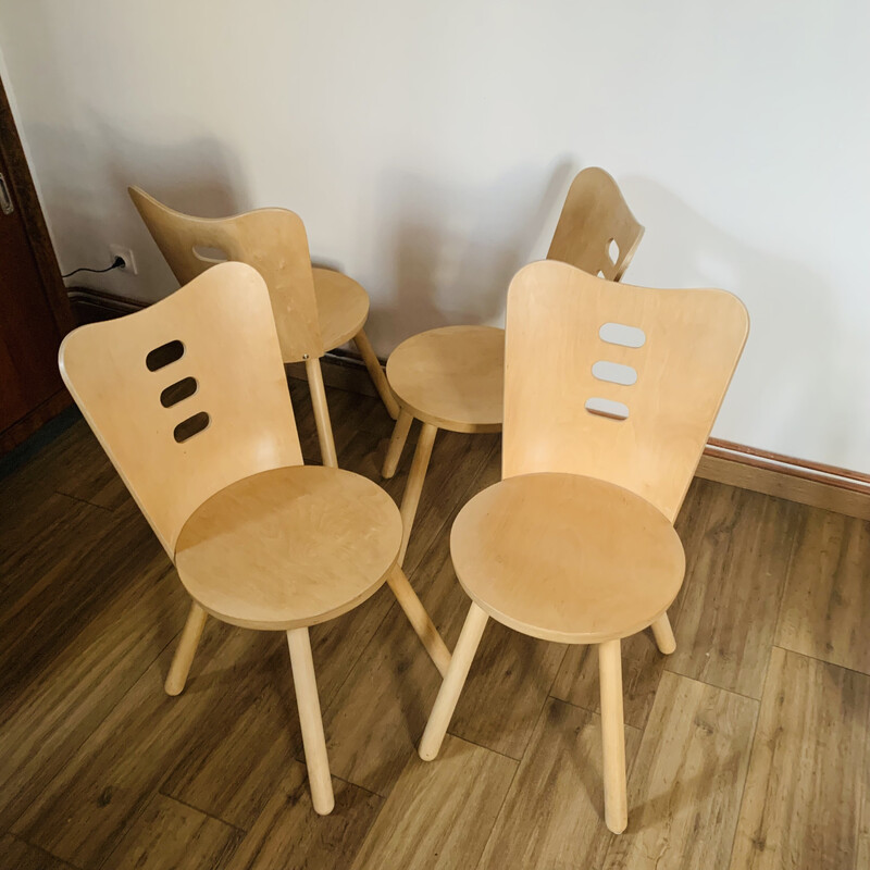 Set of 4 vintage chairs, 1990
