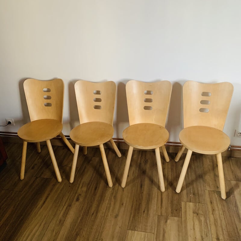 Set of 4 vintage chairs, 1990