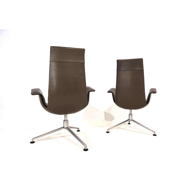 Paire de chaises vintage FK6725 en cuir par Kastholm et Fabricius pour Alfred Kill International, 1960