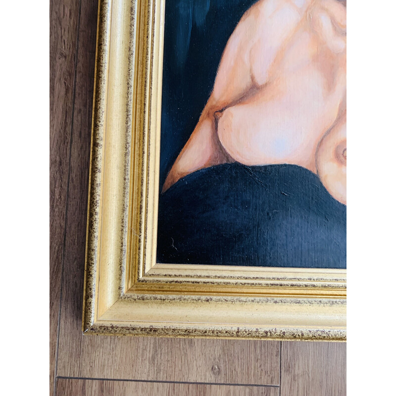 Pintura vintage de una mujer desnuda