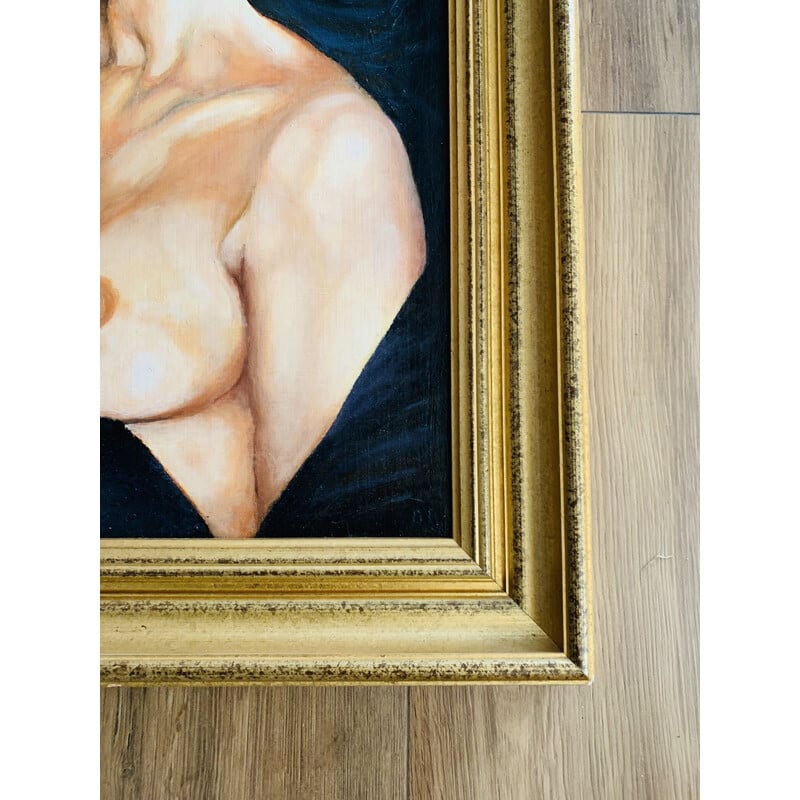 Pintura vintage de una mujer desnuda
