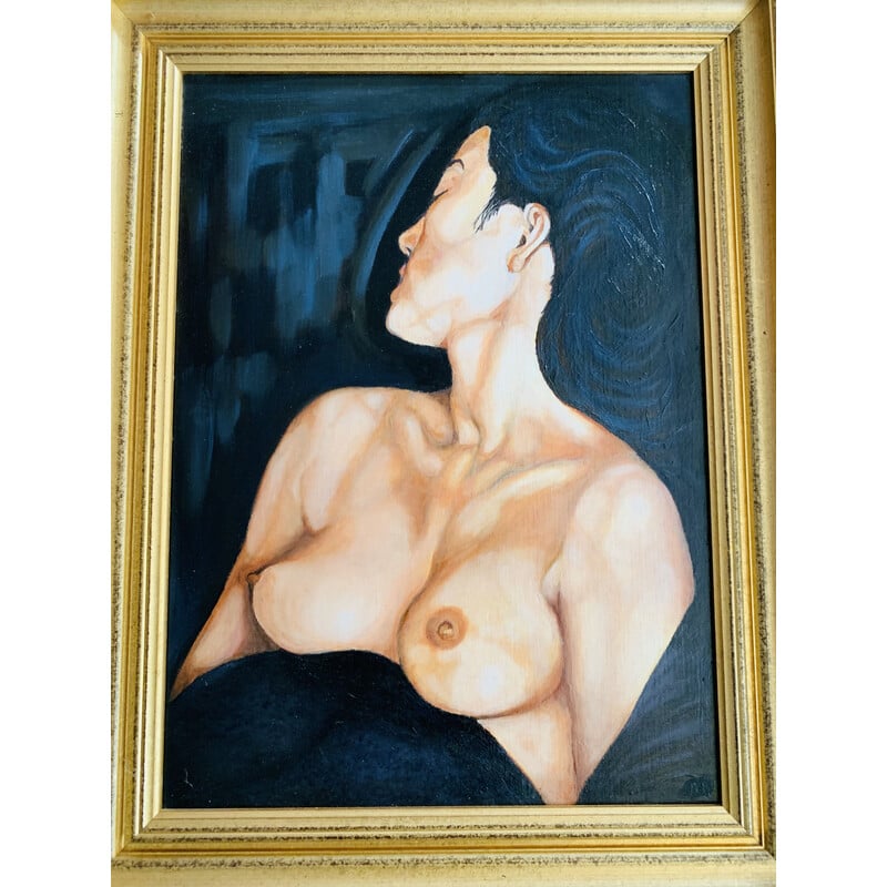 Vintage-Gemälde mit einer nackten Frau