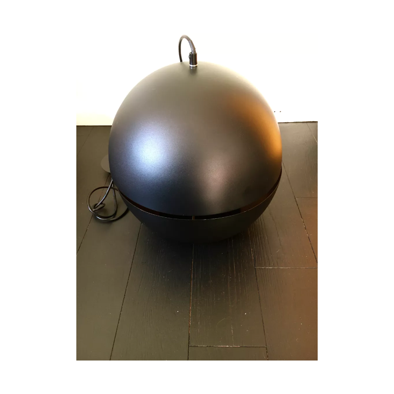 Suspension vintage Sphère en métal noir mat pour Belide, Belgique