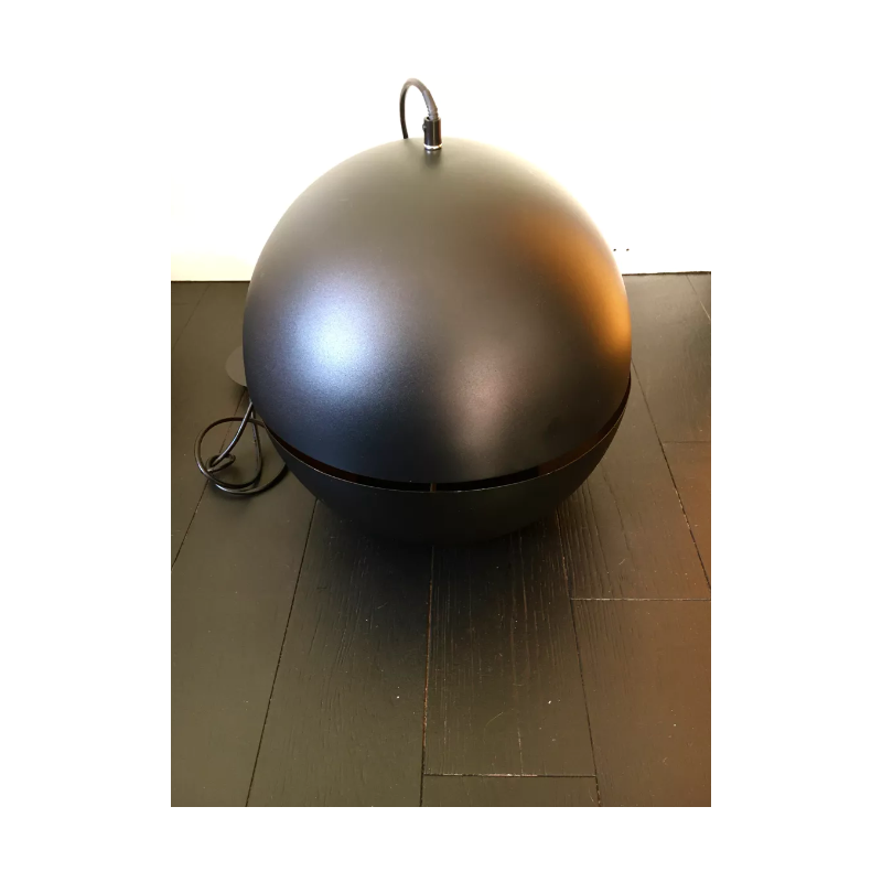 Vintage Sphere pendant lamp in matte black metal for Belide, Belgium