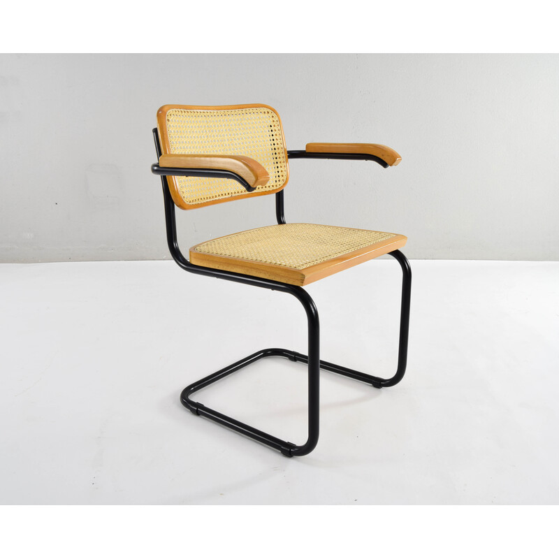 Cadeira vintage modelo B64 em madeira de faia de Marcel Breuer, Itália 1970