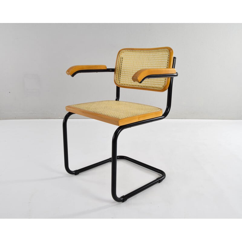 Cadeira vintage modelo B64 em madeira de faia de Marcel Breuer, Itália 1970