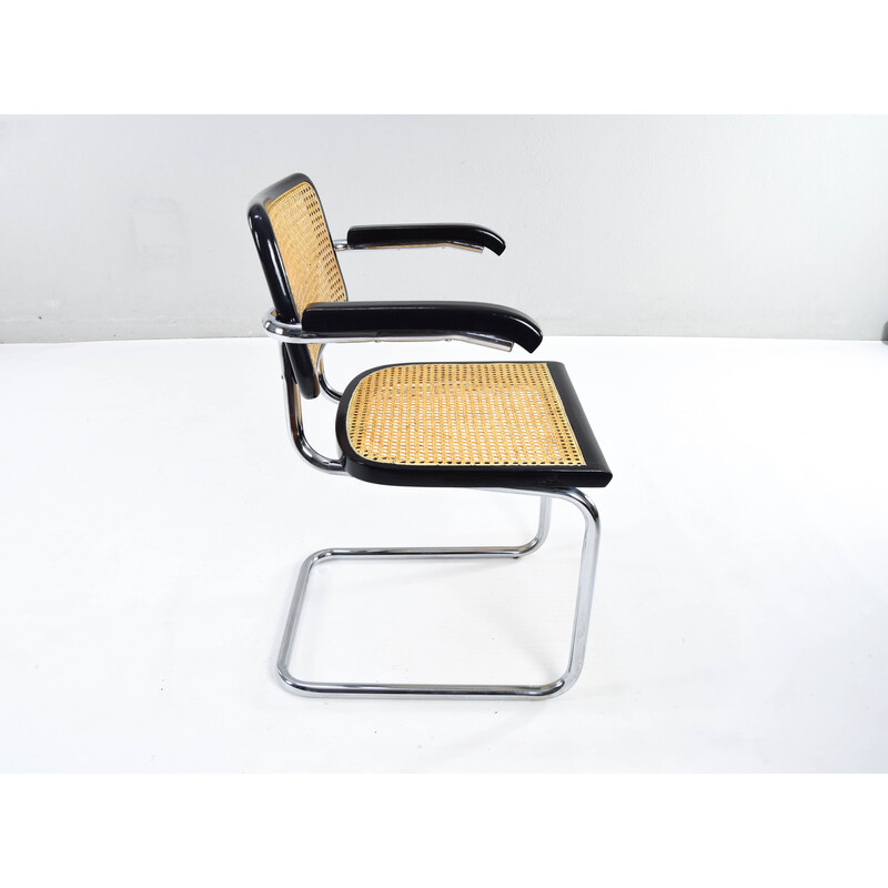 Juego de 4 sillas vintage Cesca modelo B64 en tubo de acero cromado de Marcel Breuer, Italia 1970
