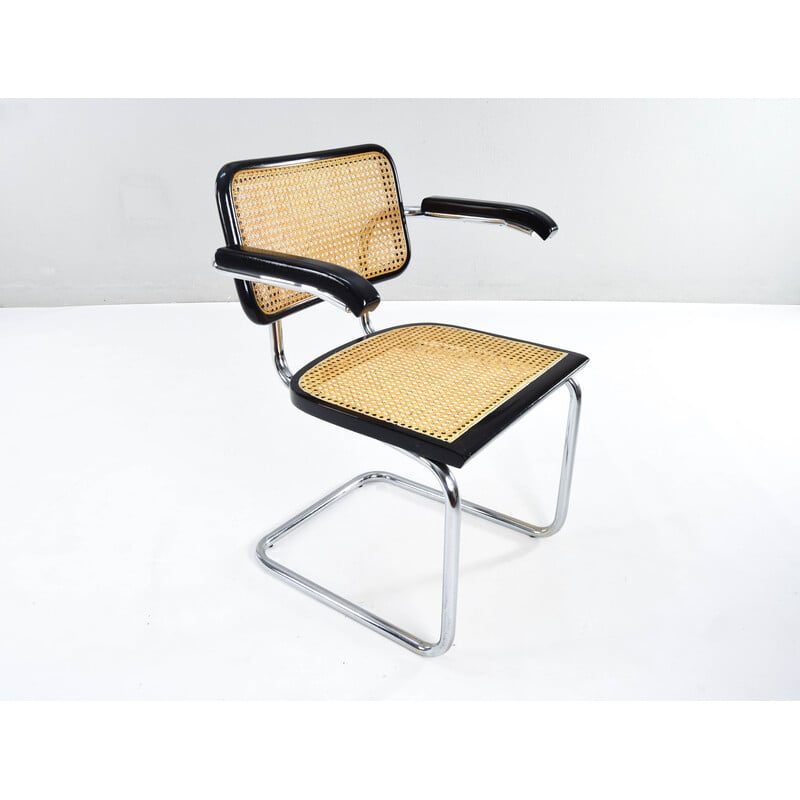 Conjunto de 4 cadeiras vintage Cesca modelo B64 em tubo de aço cromado de Marcel Breuer, Itália 1970