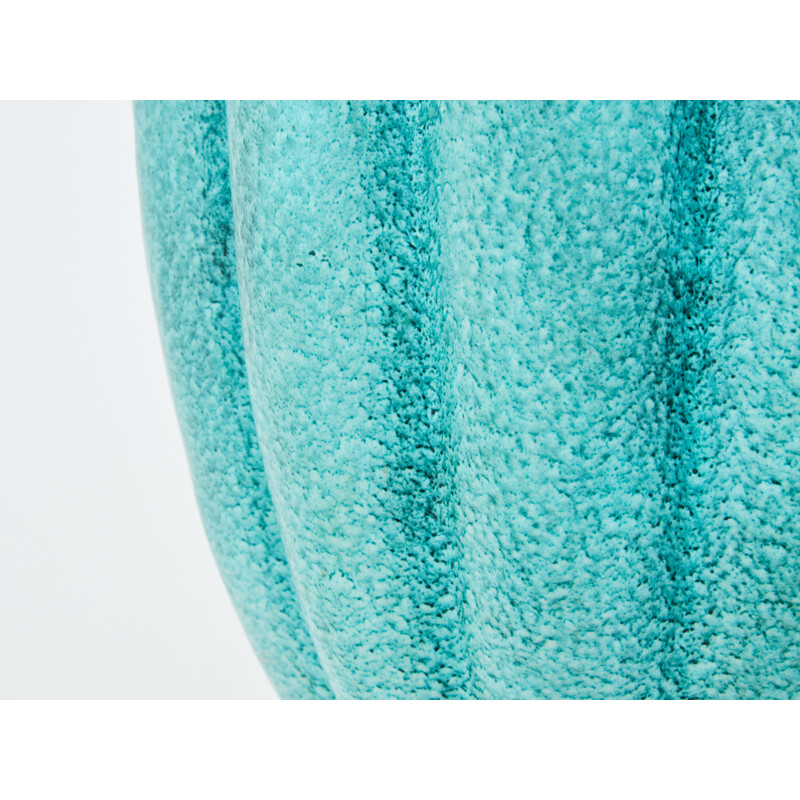 Vintage green-blue ceramic vase by Gabriele Bicchioni, Italy 1930