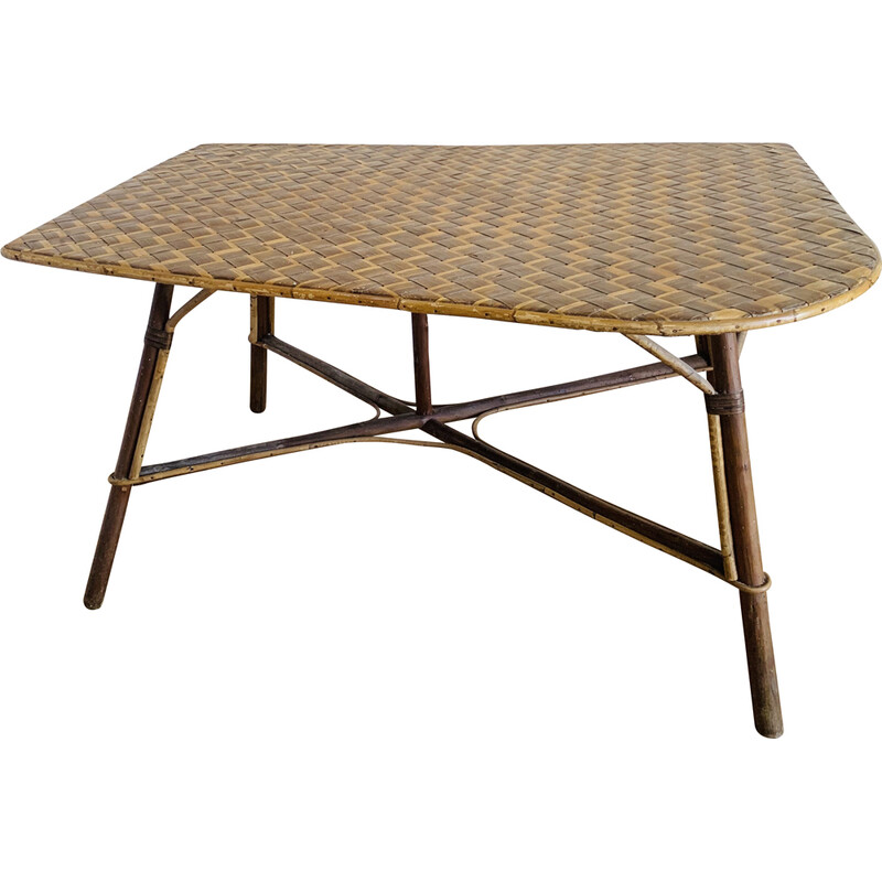 Vintage free-form rattan table