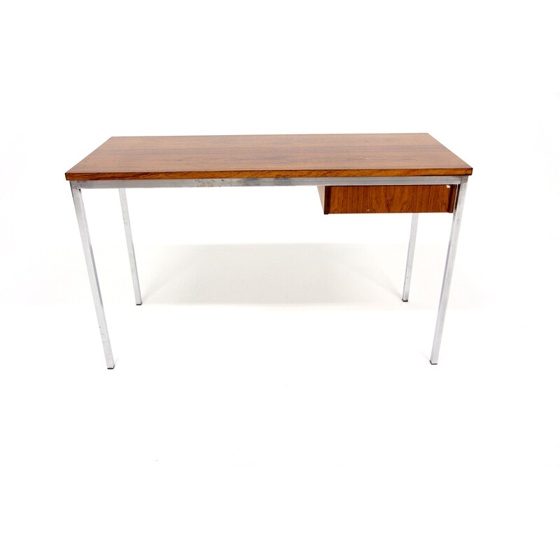 Vintage rosewood and metal desk, Sweden 1960