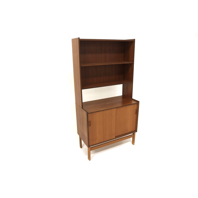 Vintage teak bookcase chest of drawers, Sweden 1960