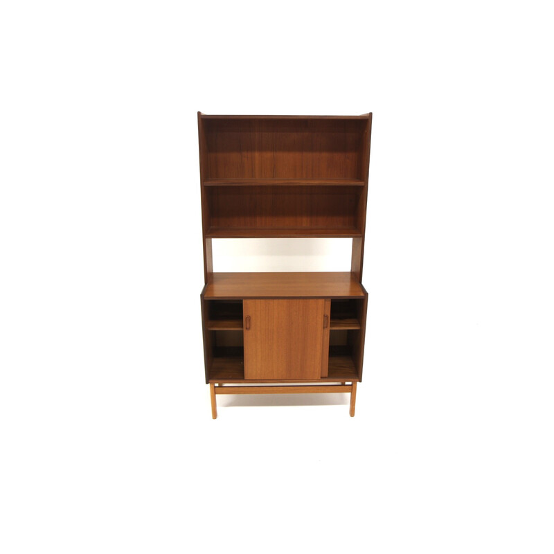 Vintage teak bookcase chest of drawers, Sweden 1960