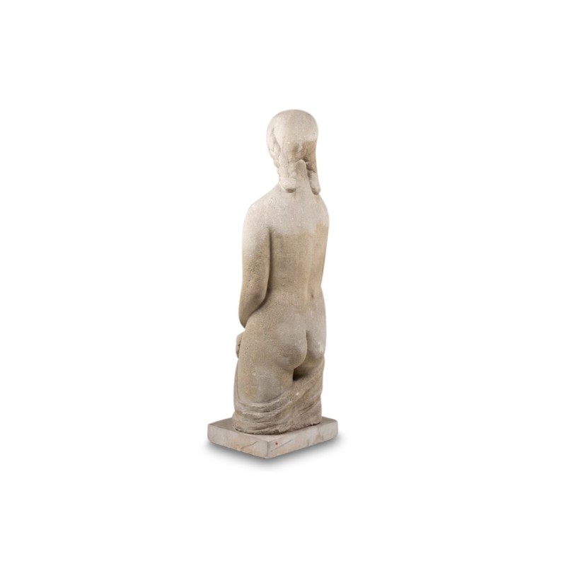 Vintage limestone sculpture representing Mary Magdalene, France 1940