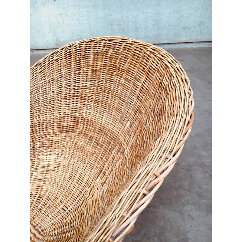 Vintage wicker and rattan chair for Rohé Noordwolde, Netherlands 1960