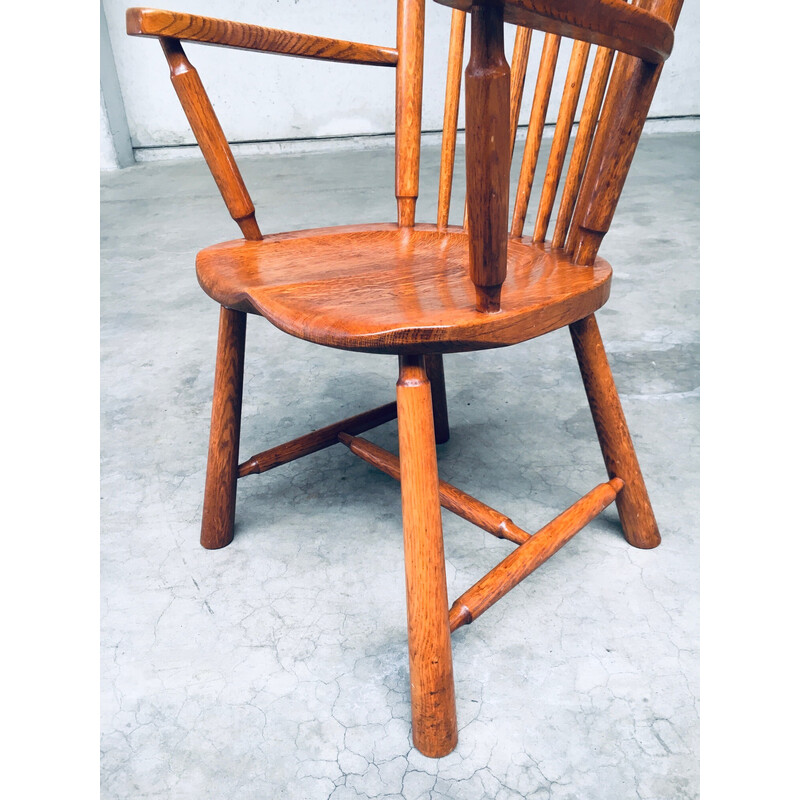 Ensemble de 4 fauteuils vintage en chêne massif par De Ster Gelderland, Pays-Bas 1960