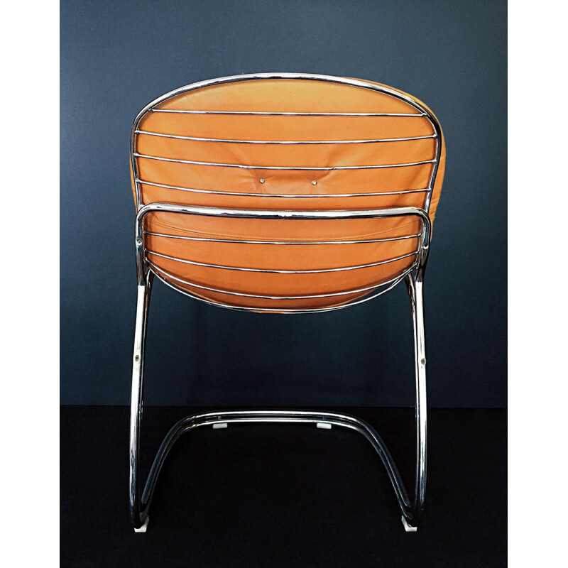 Set of 4 chairs Sabrina flesh by Gastone Rinaldi - 1970s