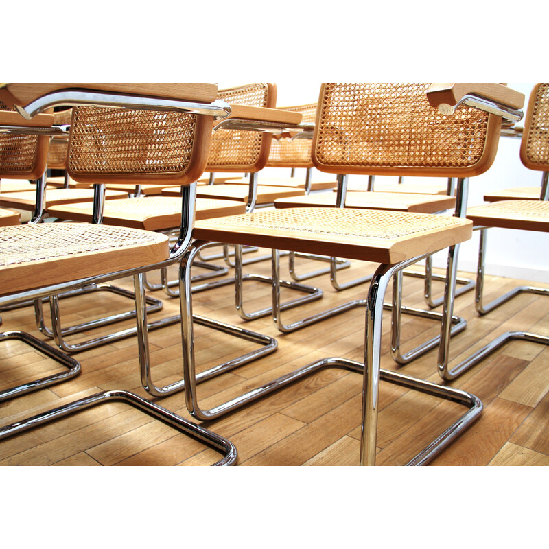 Vintage Cesca B64 chairs in chrome metal and wood by Marcel Breuer for Knoll