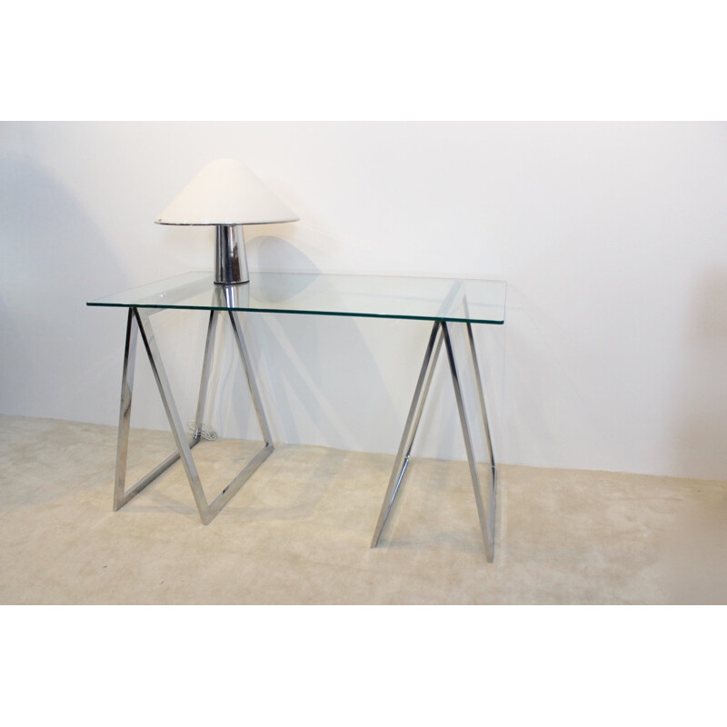 Chrome Trestle Leg Sidetable - 1970s